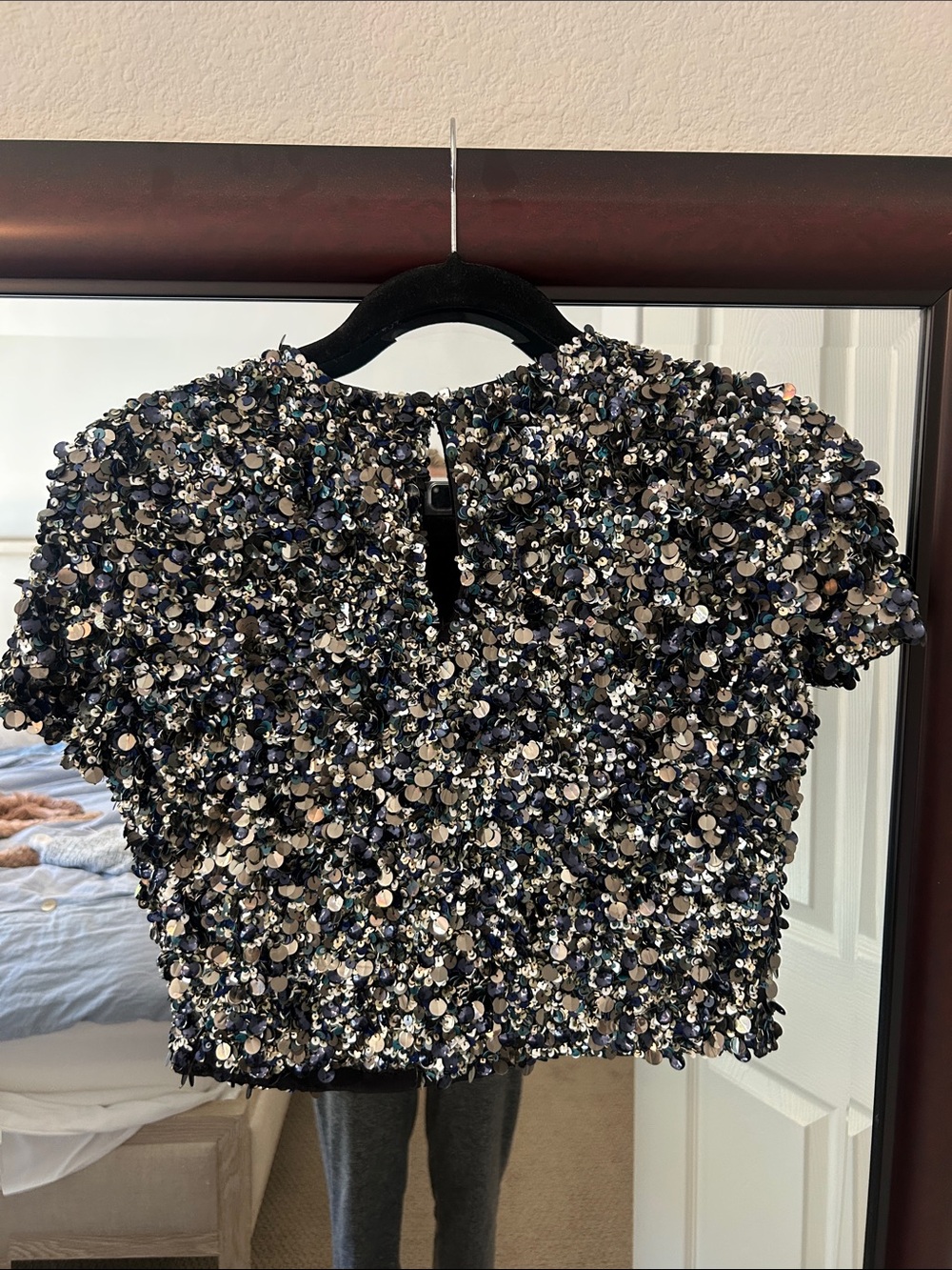 Haute Hippie Sequin Top - Black & Silver - Picture 5 of 7